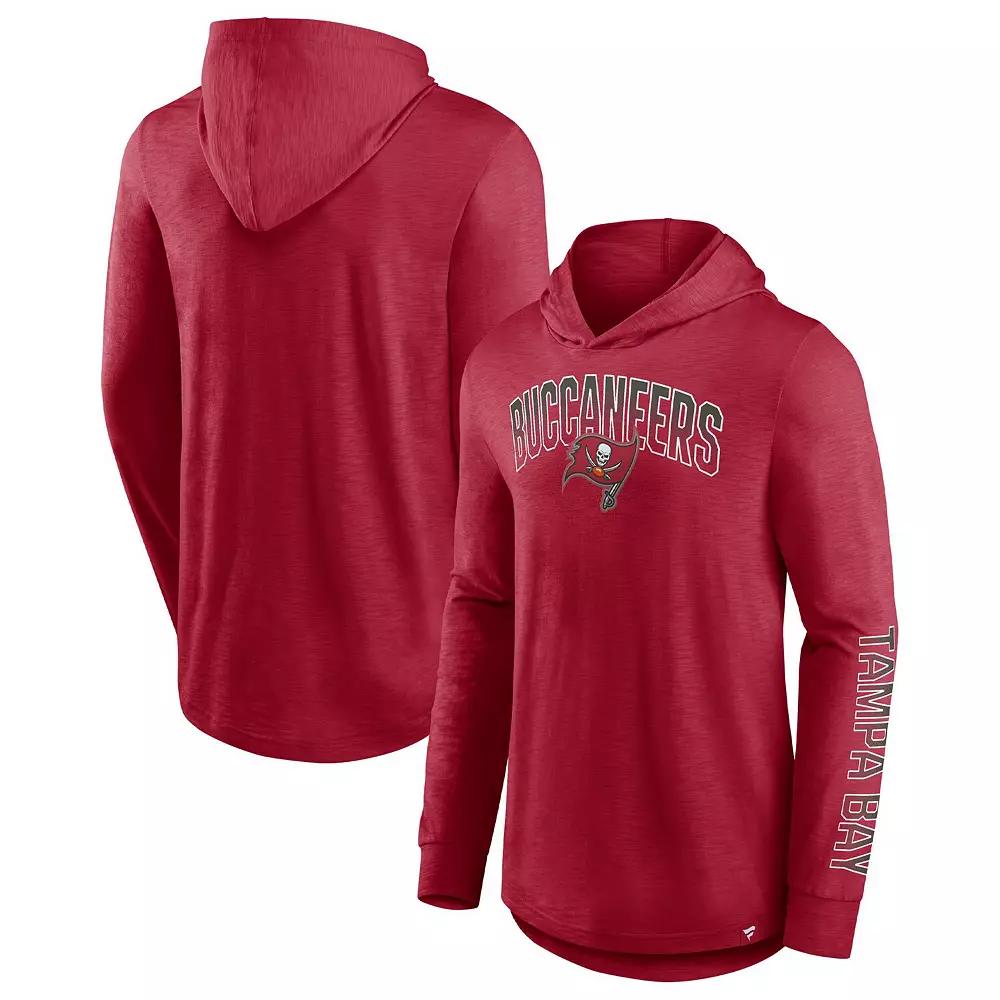 Men's Fanatics Branded Red Tampa Bay Buccaneers Front Runner Long Sleeve Hooded T-Shirt, Size: XL Product Image