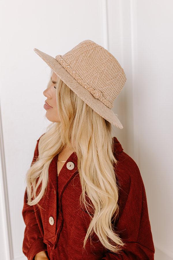 Fall Dreaming Chenille Woven Fedora in Iced Latte Product Image
