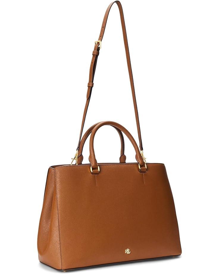 Lauren Ralph Lauren Crosshatch Leather Large Hanna Satchel Product Image