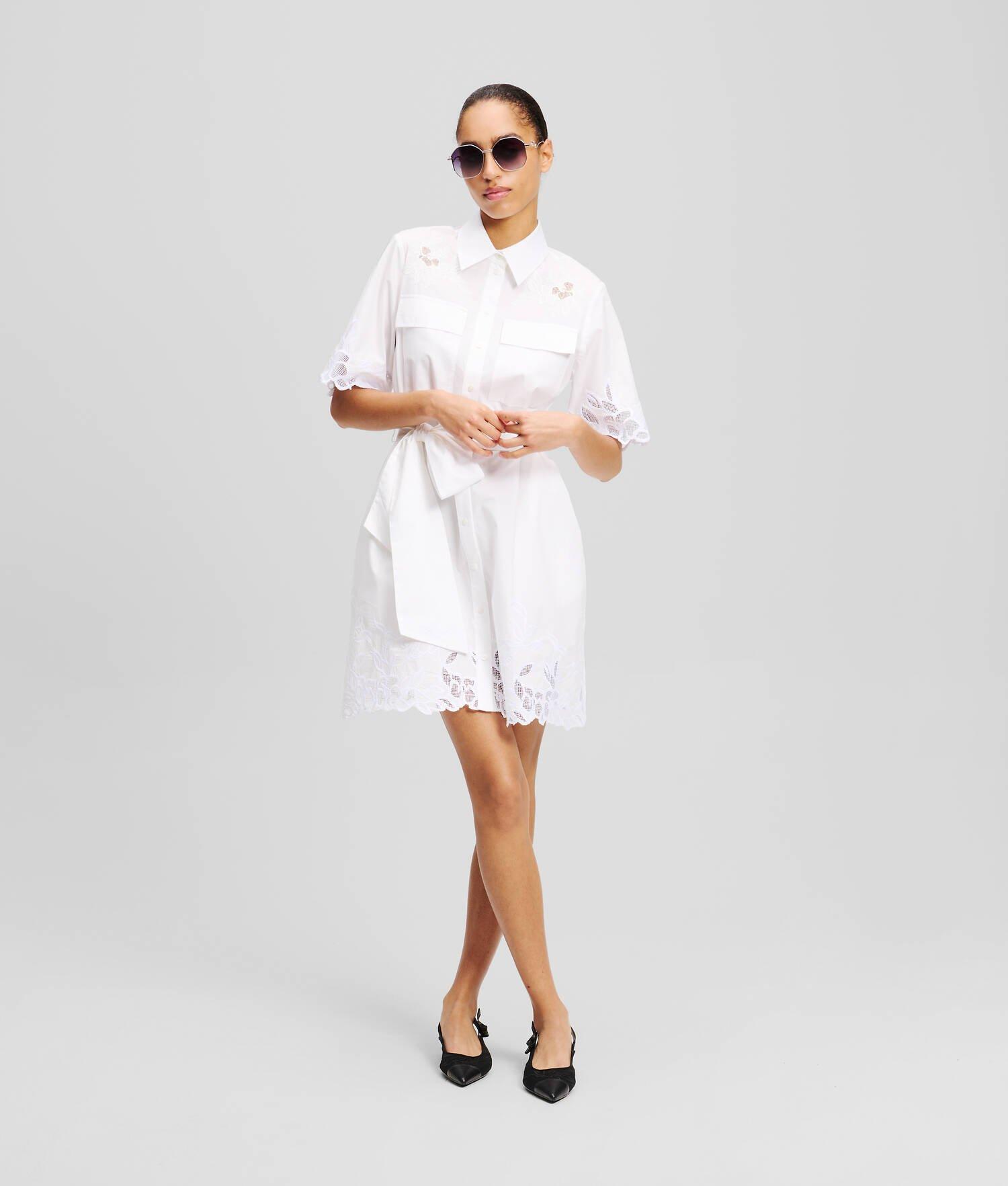 CUT-OUT EMBROIDERY SHIRT DRESS Product Image