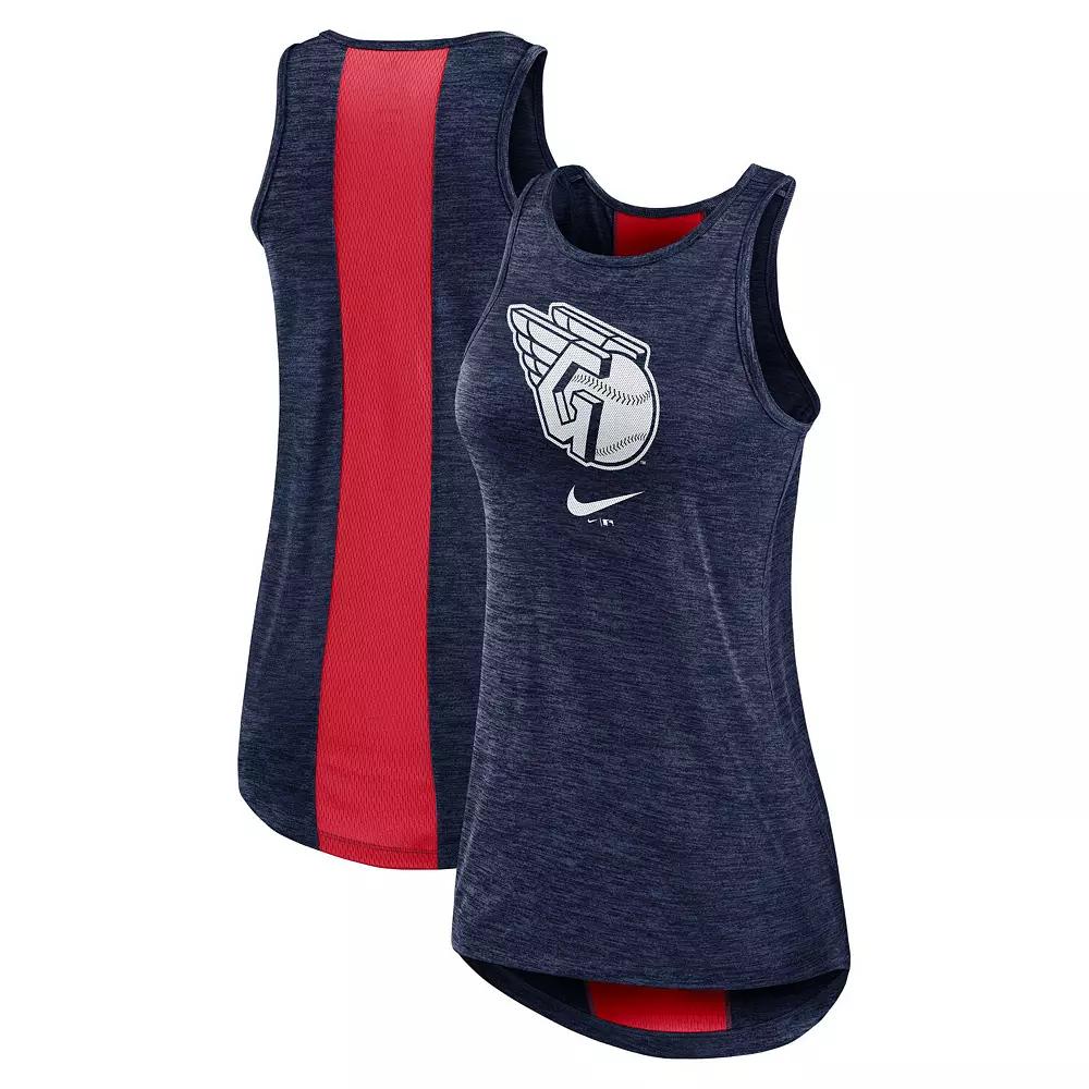 Women's Nike Navy Cleveland Guardians Right Mix High Neck Tank Top, Size: Small, Grd Blue Product Image