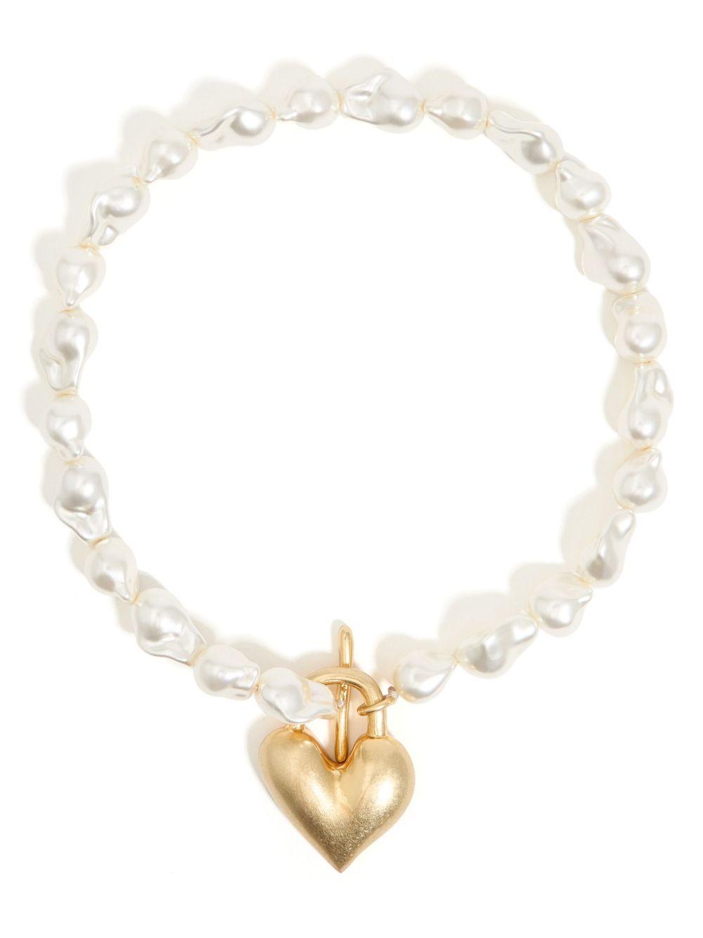matte-golden heart necklace Product Image