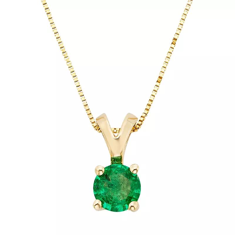 The Regal Collection Emerald 14k Gold Pendant Necklace, Women's,  Product Image