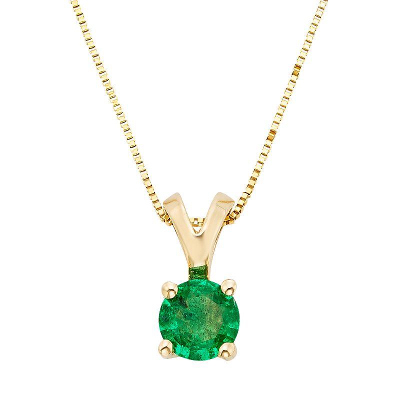 The Regal Collection Emerald 14k Gold Pendant Necklace, Women's,  Product Image