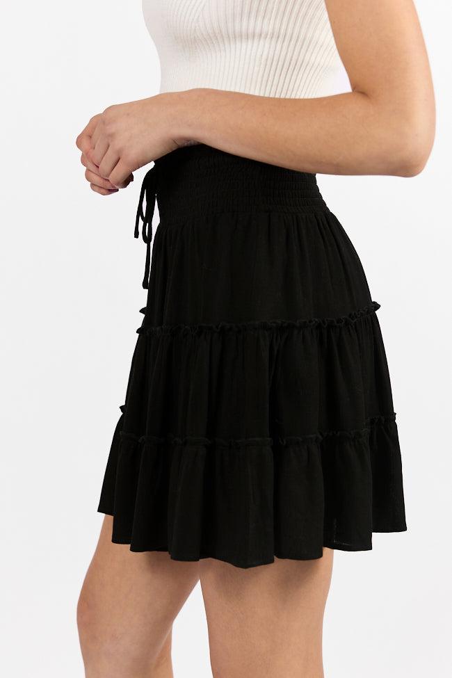 Through The Garden Black Longer Length Solid Mini Skort FINAL SALE Product Image