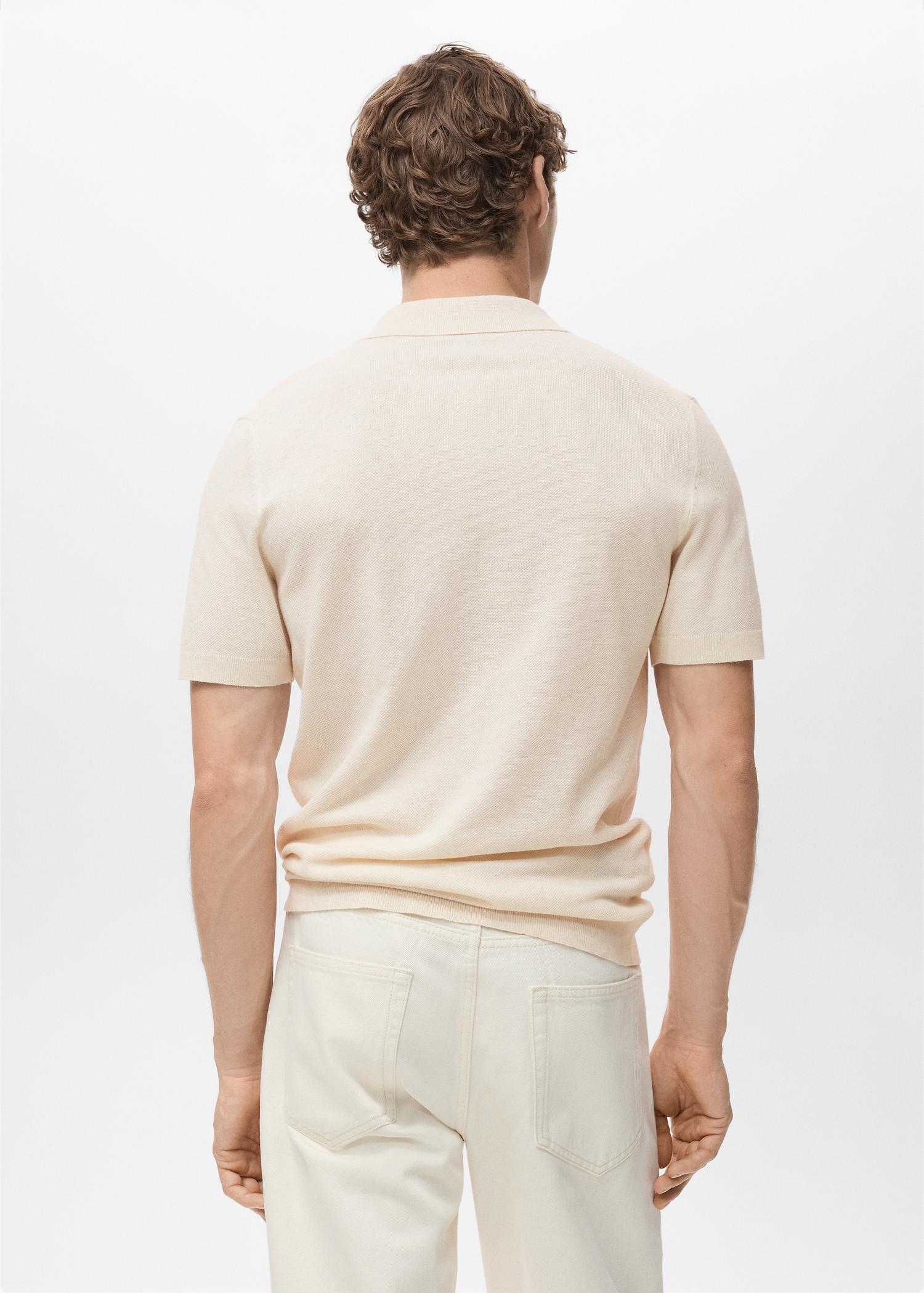 Fine-knit cotton polo shirt - Men | MANGO USA Product Image