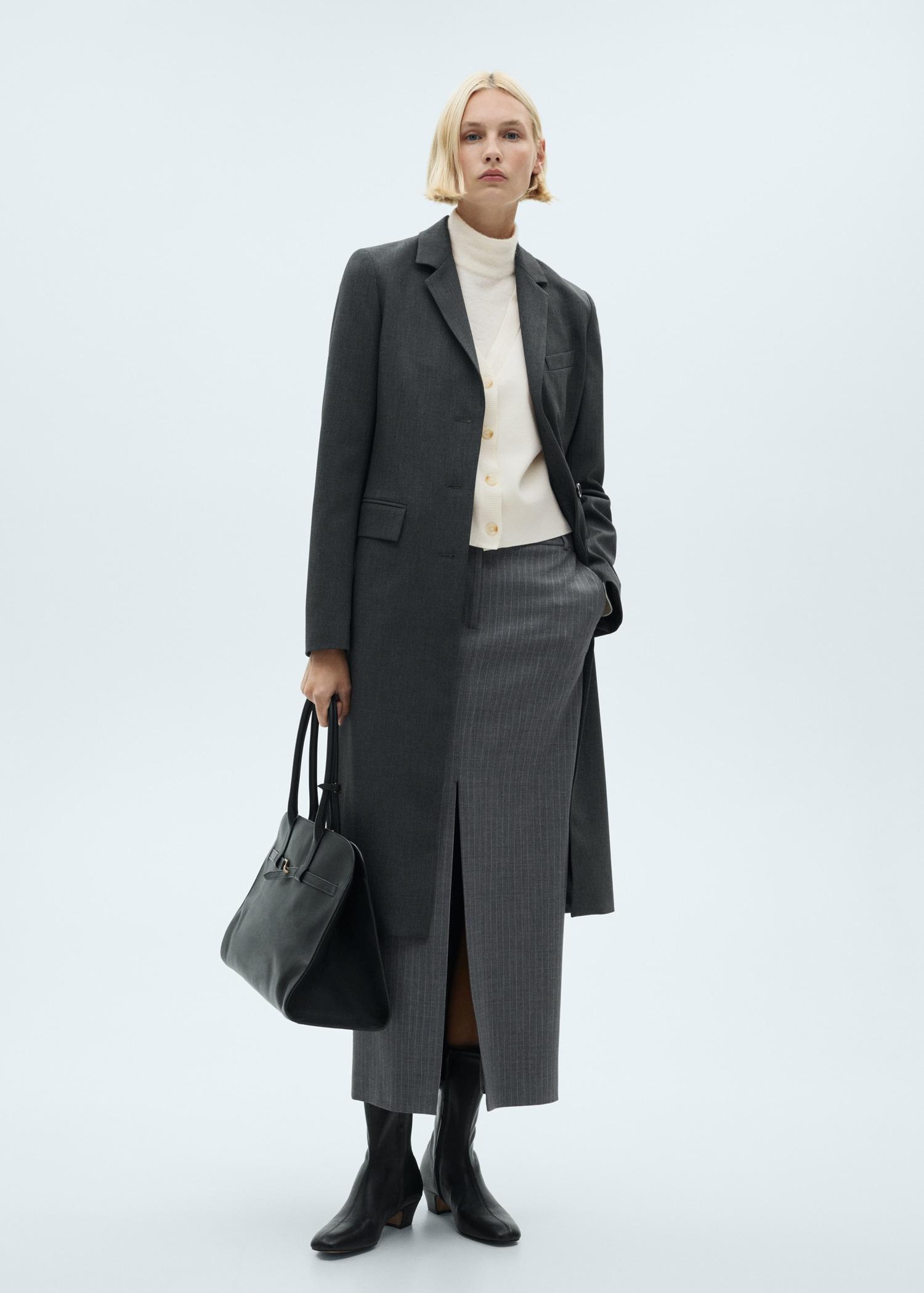 V-neck knitted cardigan - Women | MANGO USA Product Image