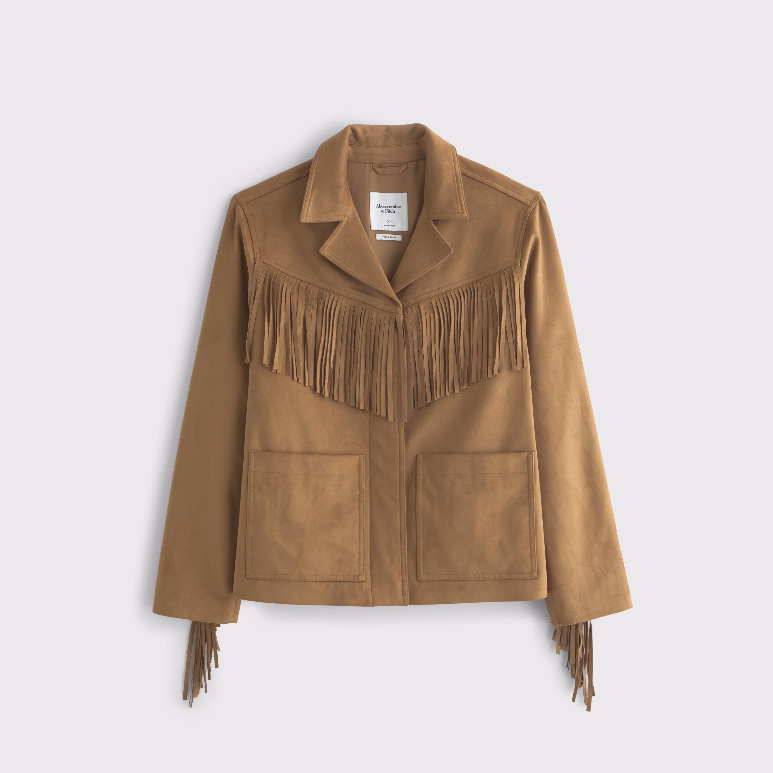 Vegan Suede Fringe Jacket Product Image