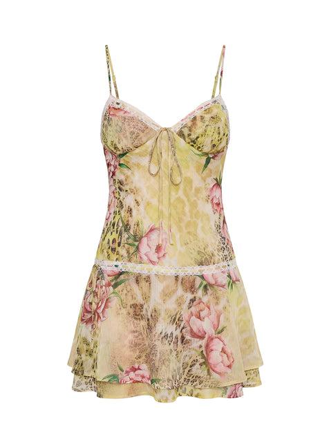 Starsigns Lace V Neck Mini Dress Animal Splice Product Image