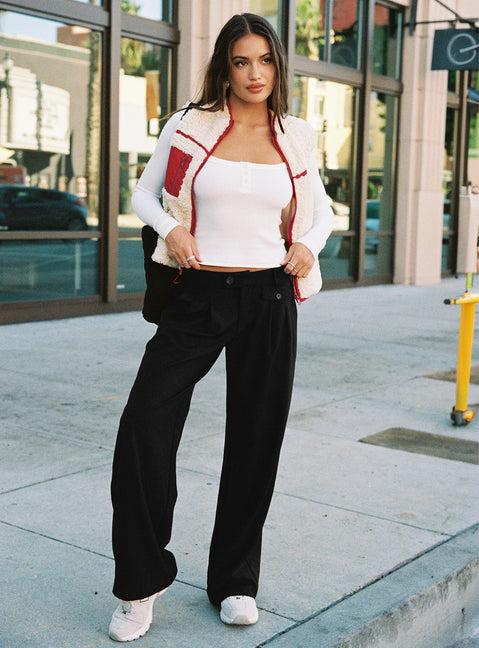 Sallon Low Rise Pants Black Product Image