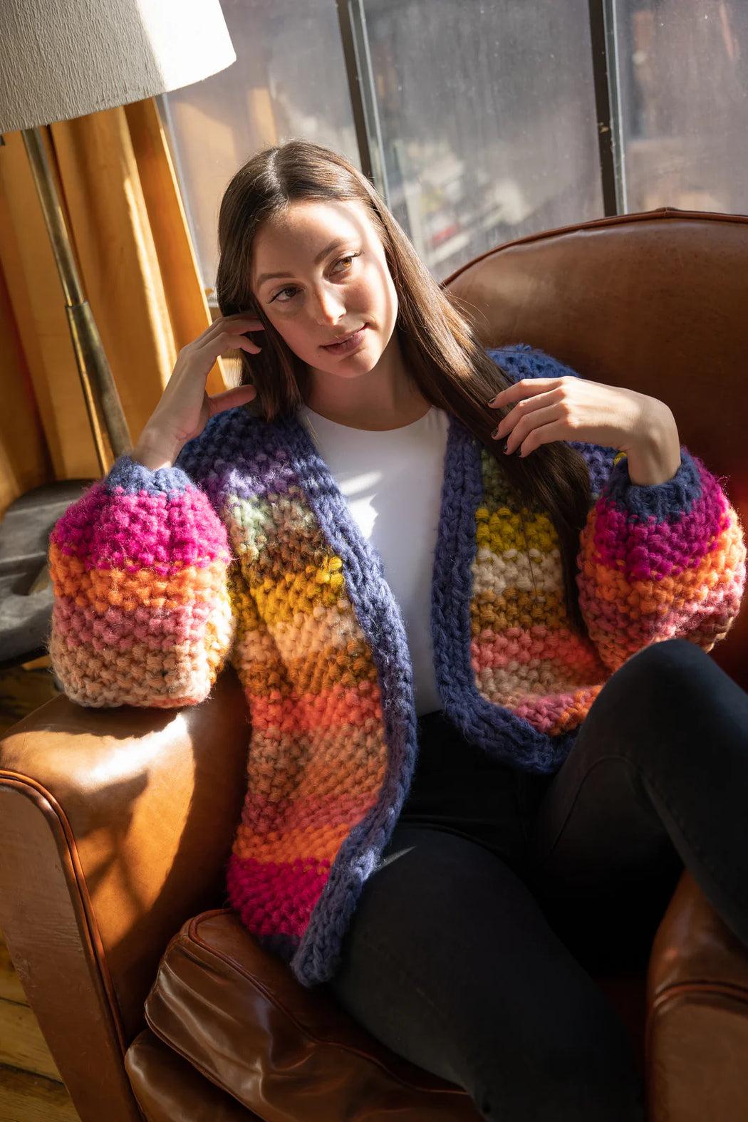 Rainbow Knitted Cardigan Product Image