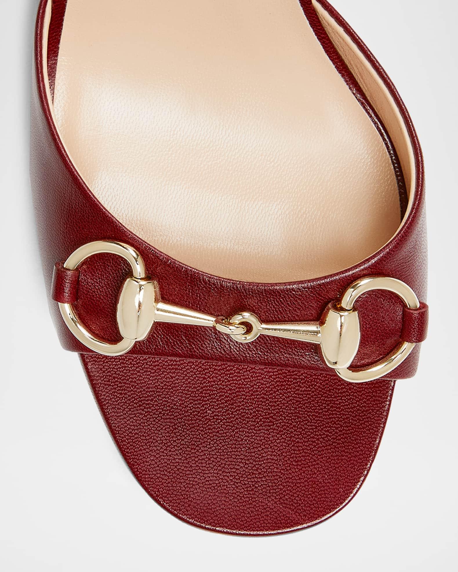 Lady Horsebit Ankle-Strap Leather Sandals  Product Image