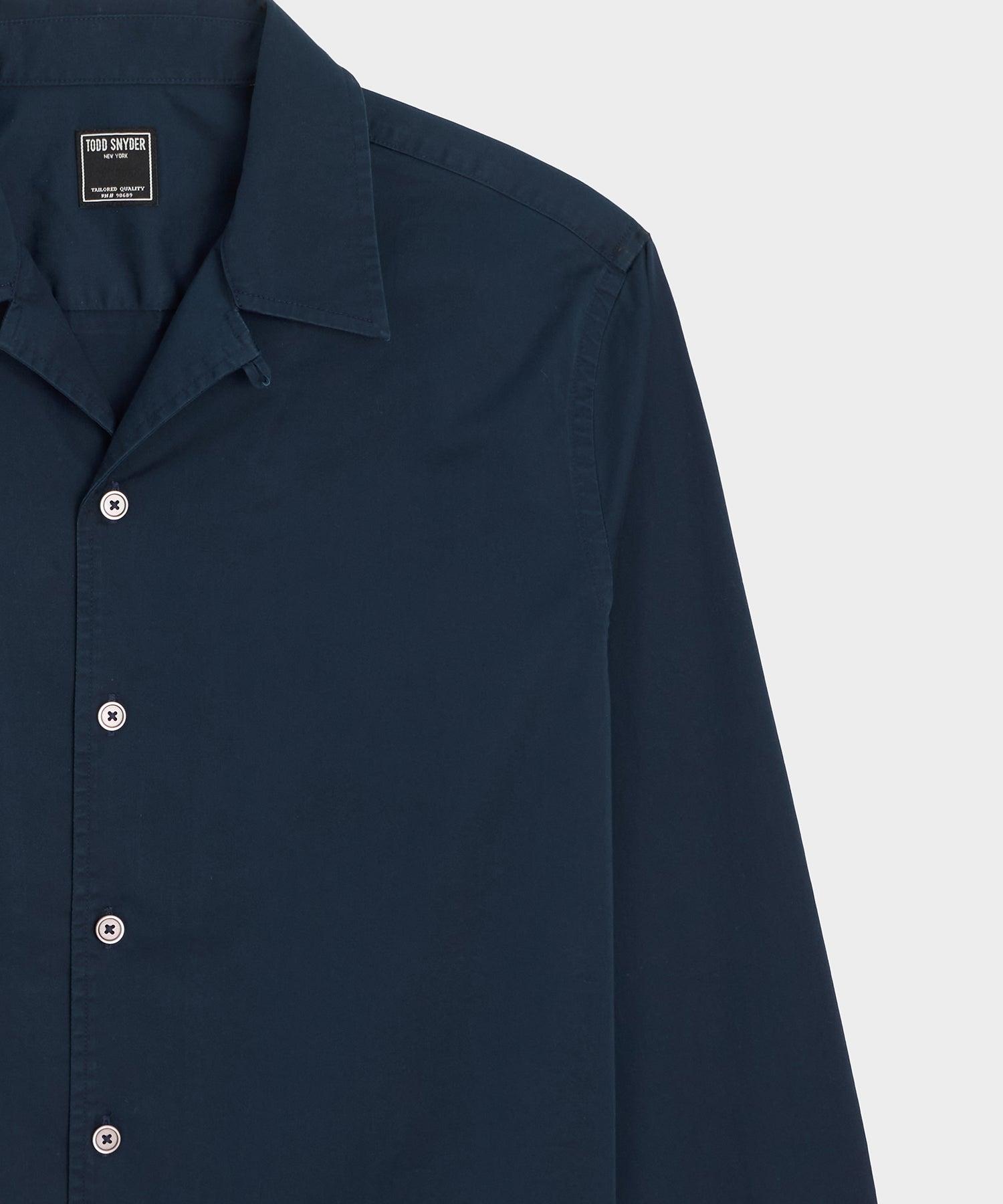 Cropped Poplin Camp Collar Shirt Product Image