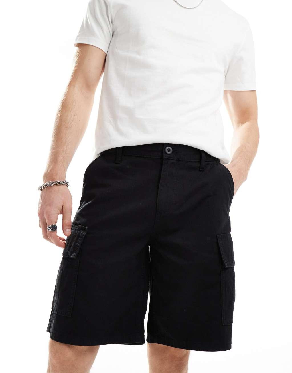 ASOS DESIGN cargo short in black Product Image