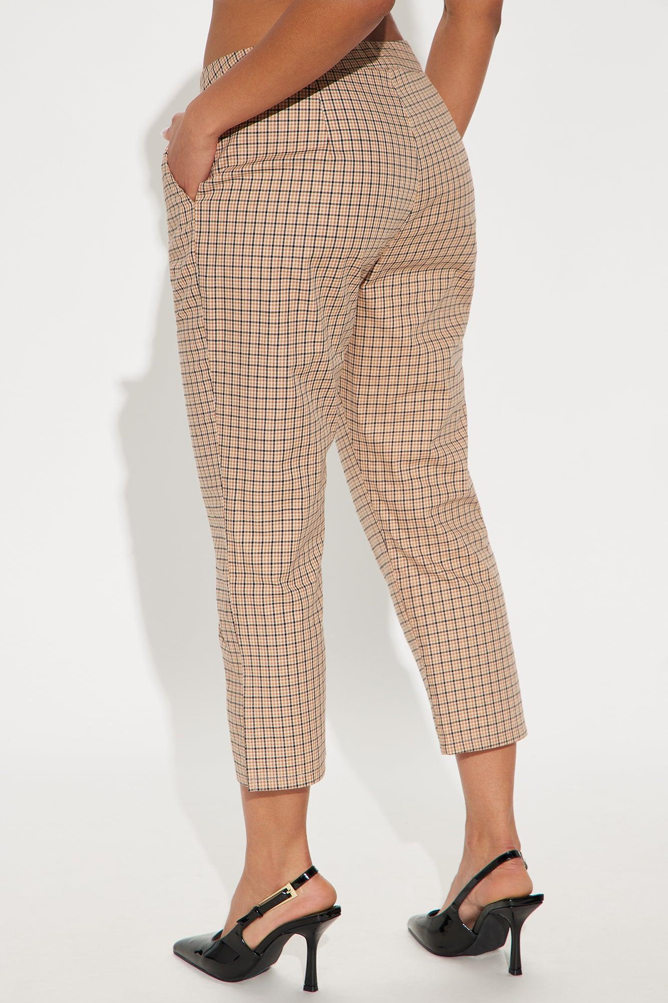 Natasha Plaid Capri Pant - Brown/combo Product Image