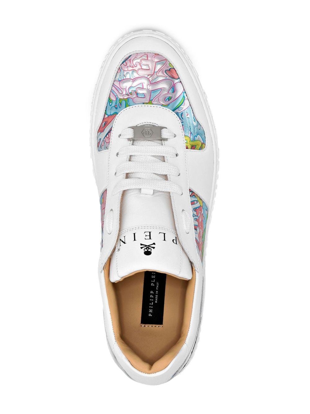 graffiti-print lace-up sneakers Product Image