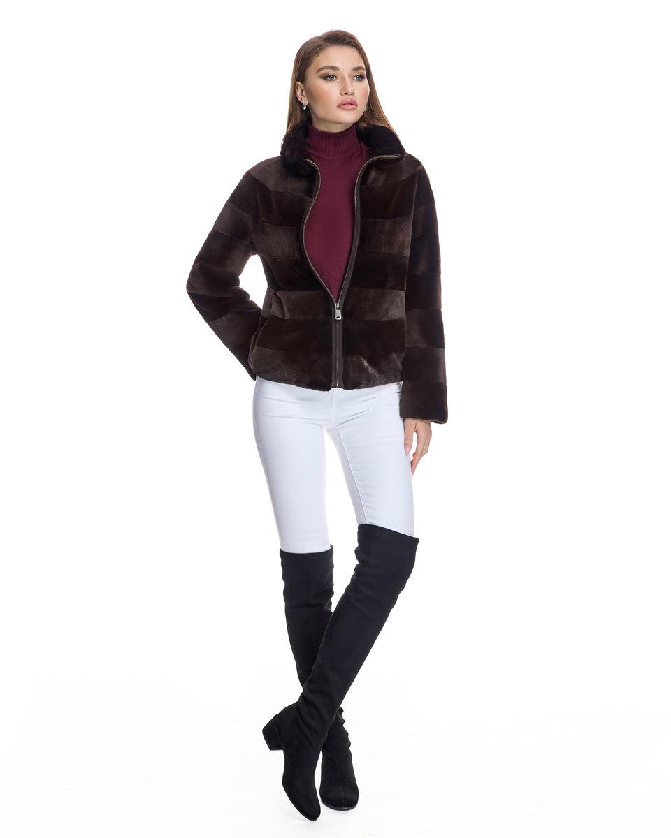 Horizontal Sheared Mink Jacket Product Image