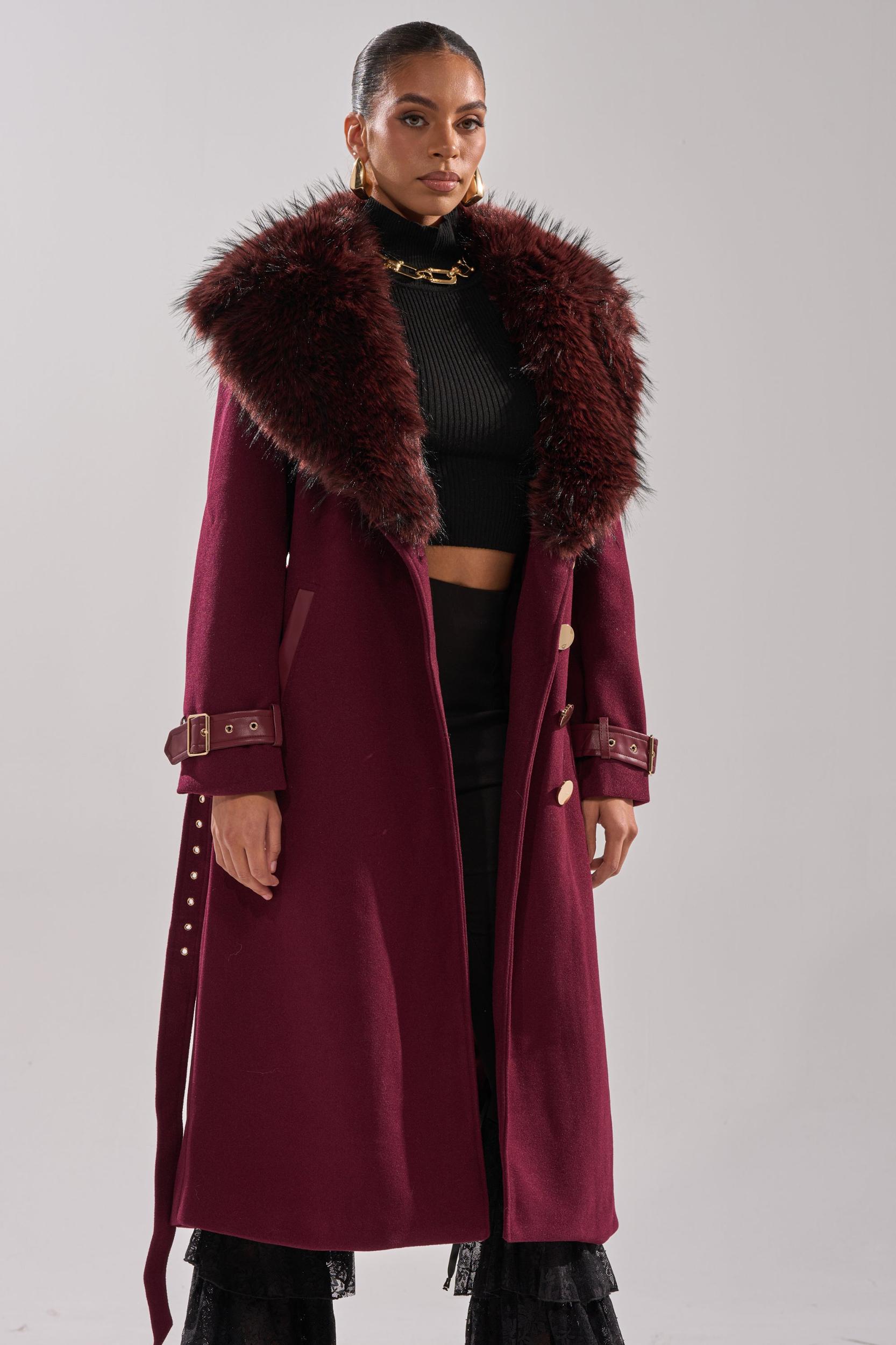 CATALINA FUR COLLAR TRENCH Product Image