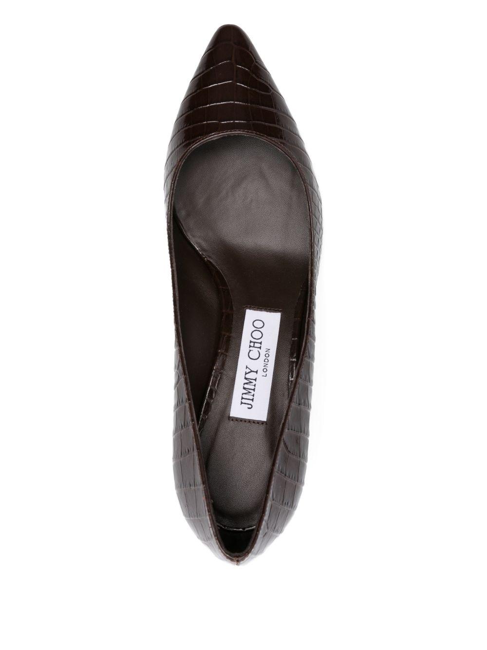 crocodile-embossed pointed-toe pumps Product Image
