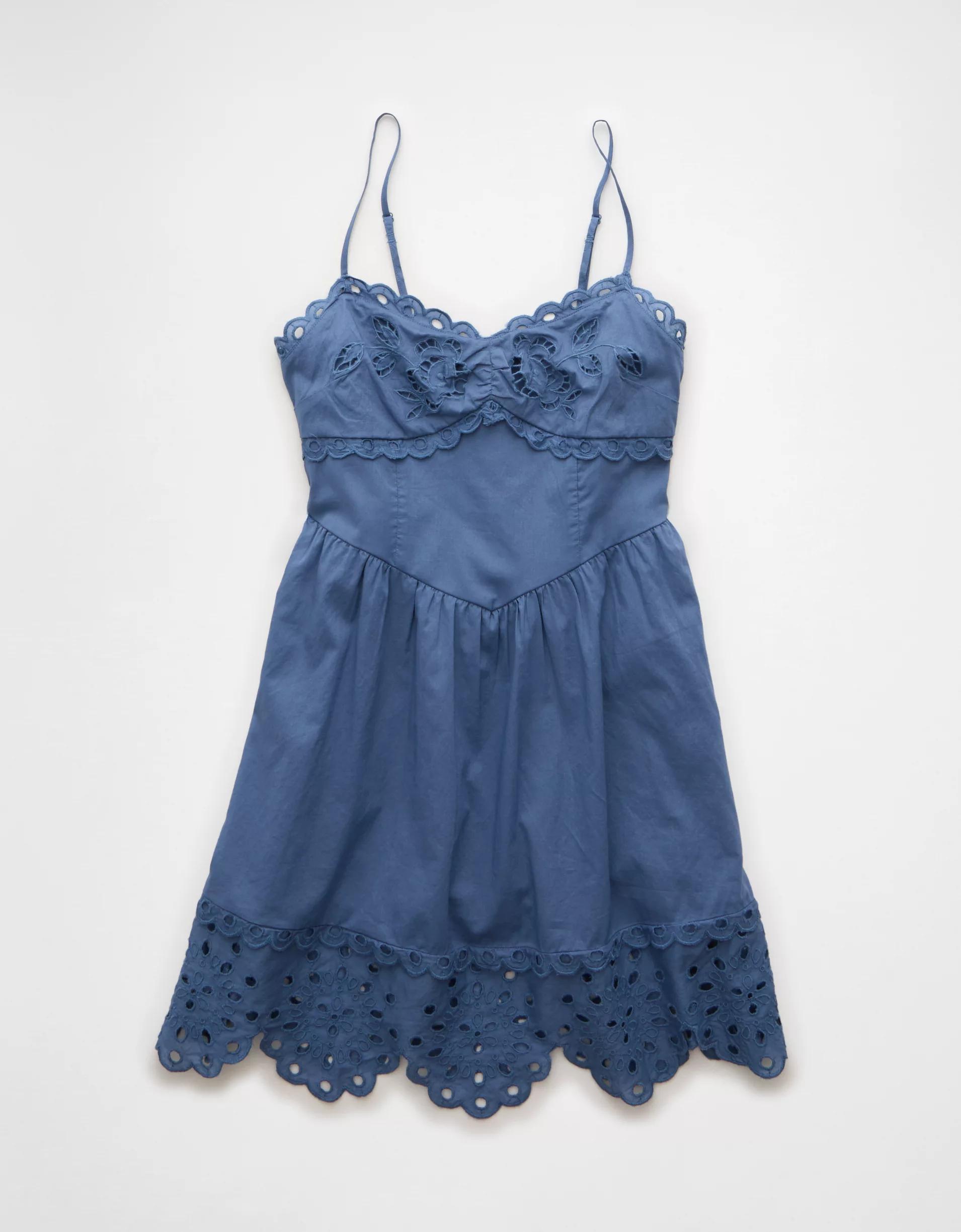 AE Catie Corset Eyelet Mini Dress Product Image