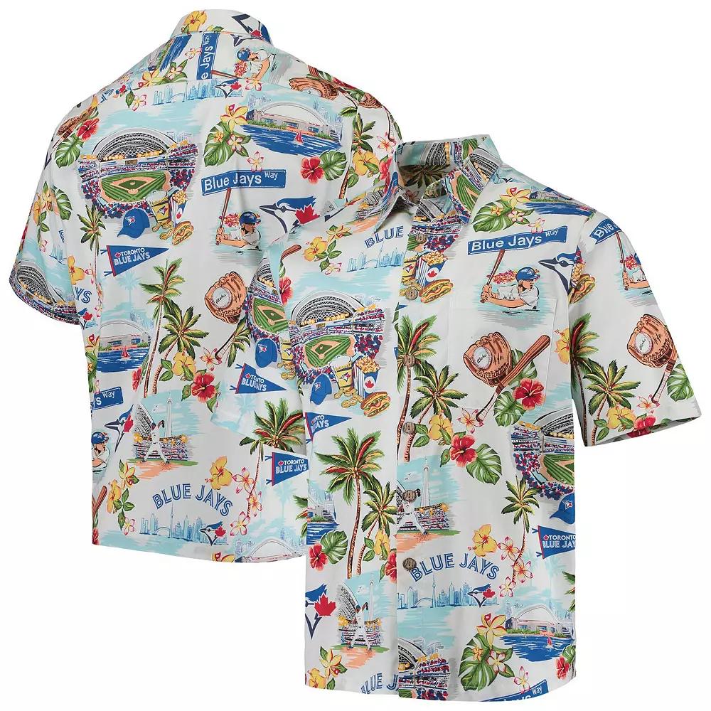 Men's Reyn Spooner White Toronto Blue Jays Scenic Button-Up Shirt,  Product Image