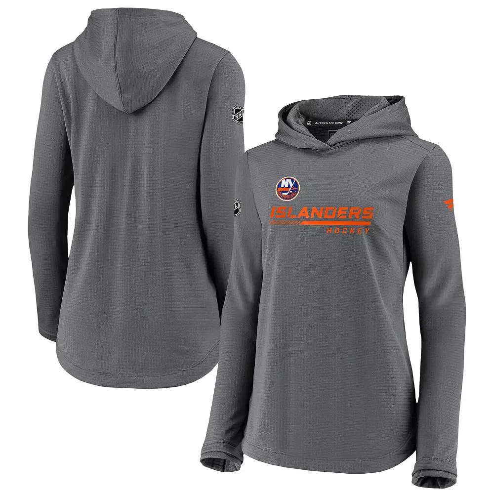 Women's Fanatics Branded Gray New York Islanders Authentic Pro Pullover Hoodie, Size: Medium, Isl Grey Product Image