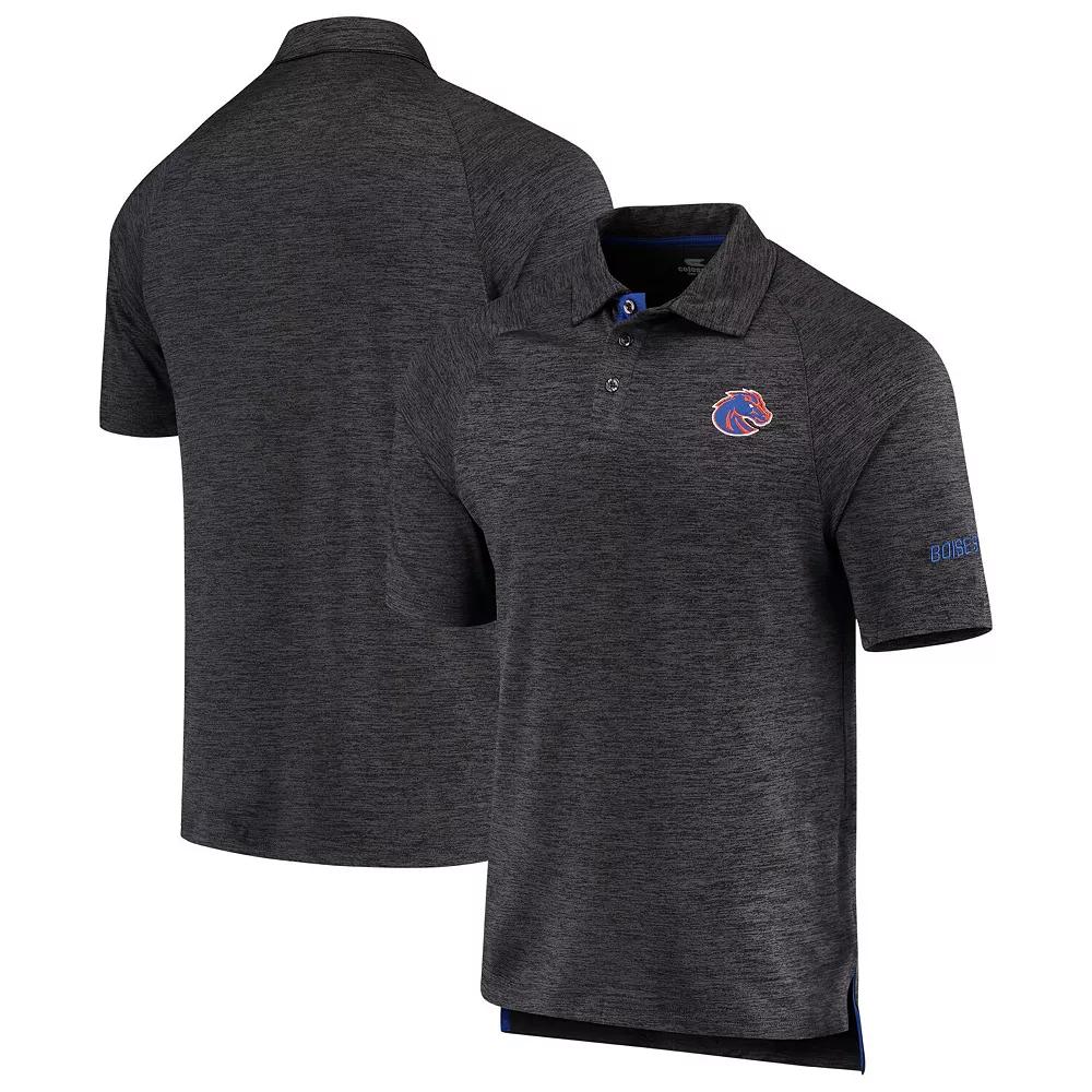 Men's Colosseum Heathered Black Boise State Broncos Down Swing Polo,  Product Image