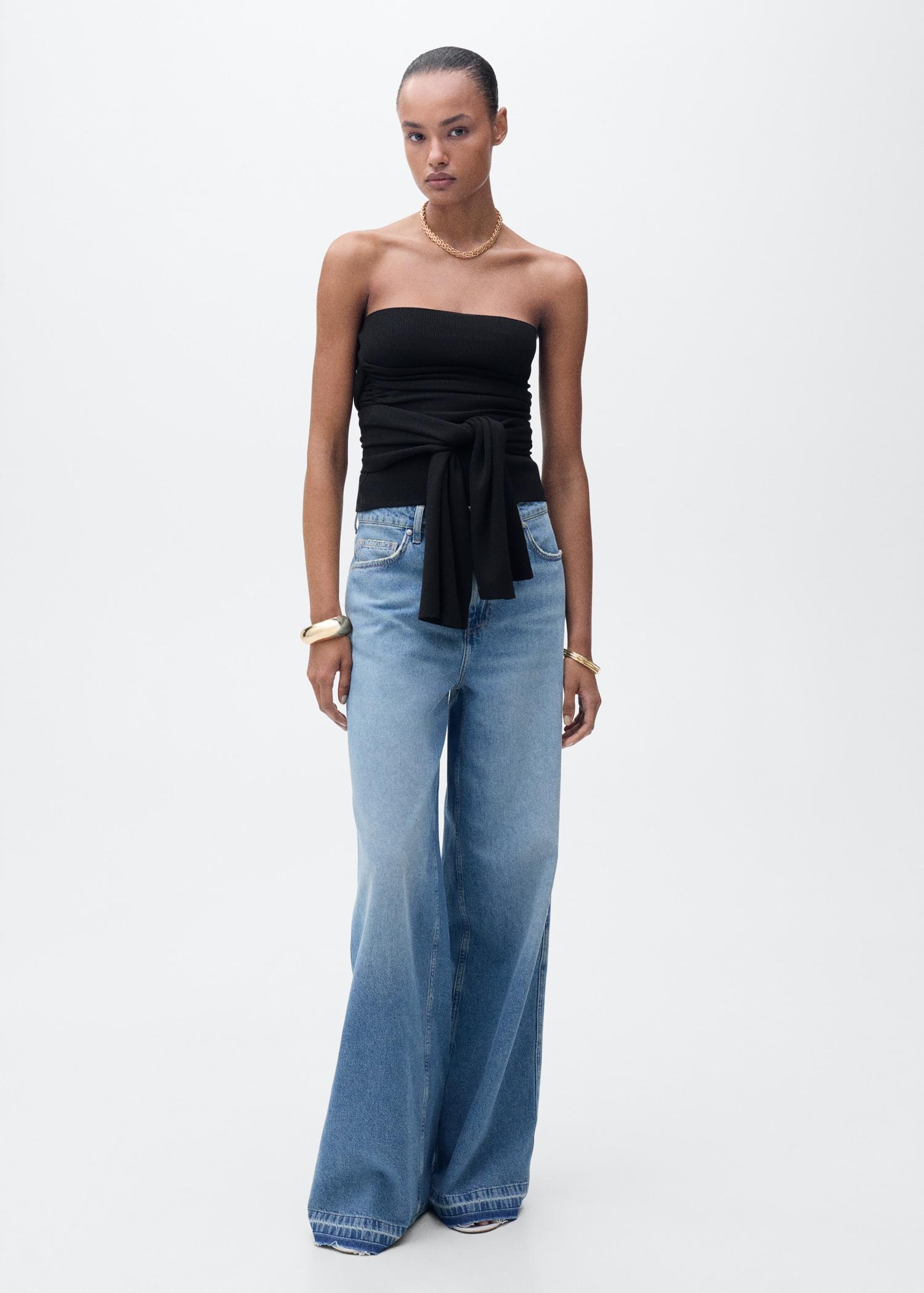 Bandeau top with knot detail - Women | MANGO USA Product Image
