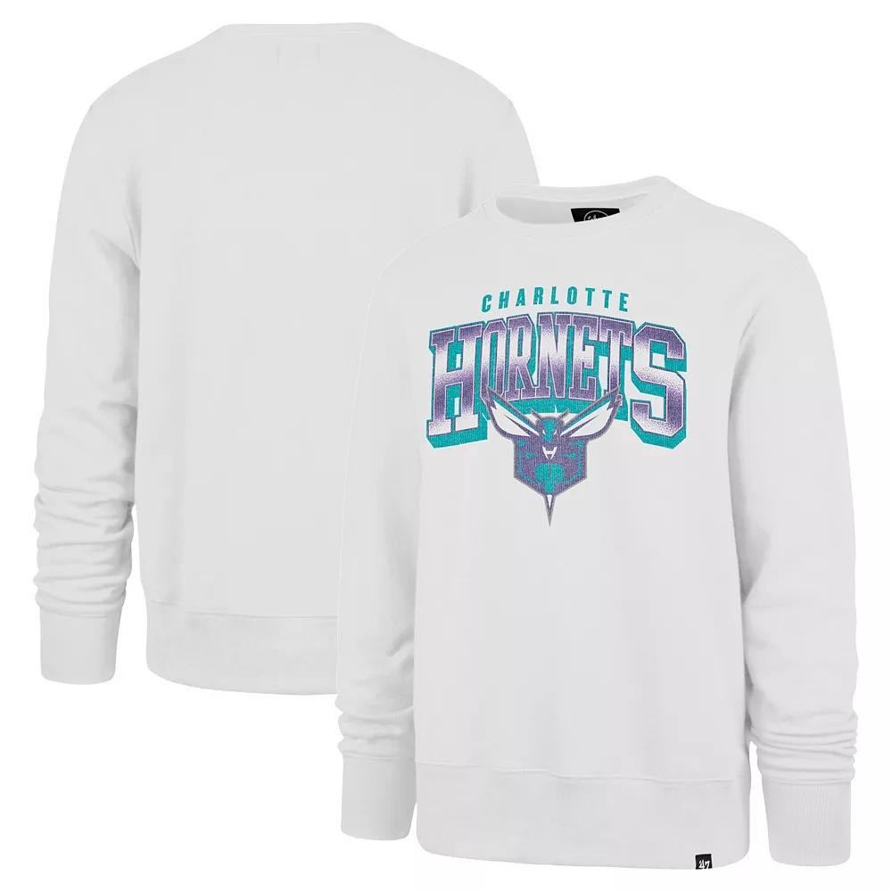 Men's '47 White Charlotte Hornets Spotlight Headline Pullover Sweatshirt,  Product Image