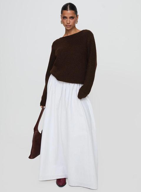 Abrams Rib Knit Crew Sweater Chocolate Marle Product Image