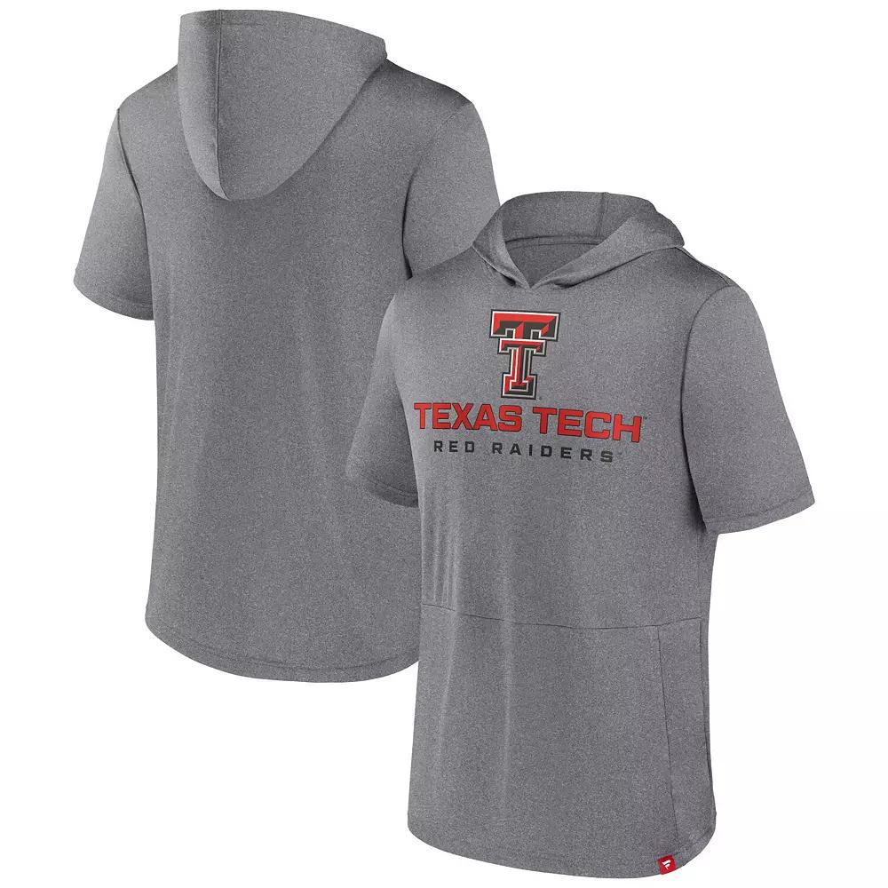 Men's Fanatics Branded Heather Gray Texas Tech Red Raiders Modern Stack Hoodie T-Shirt, Size: Large, Grey Product Image
