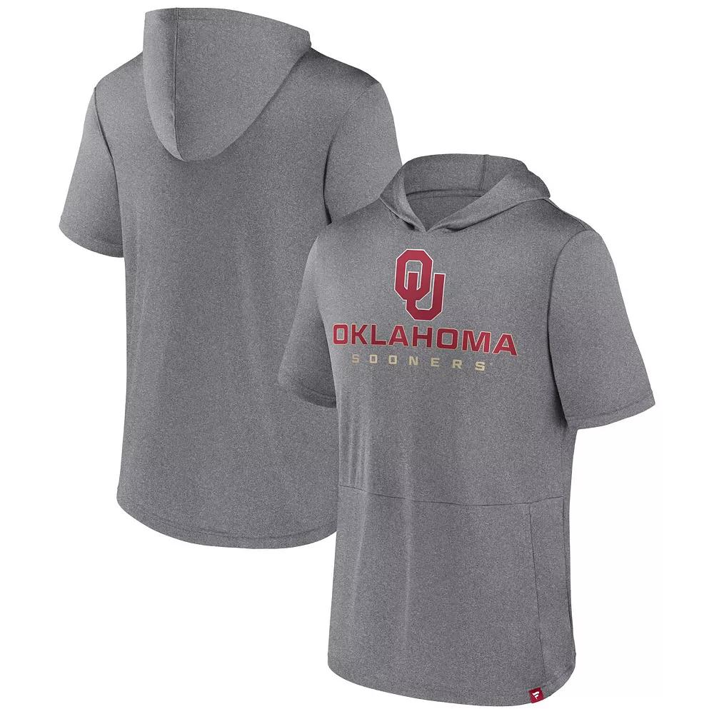 Men's Fanatics Branded Heather Gray Oklahoma Sooners Modern Stack Hoodie T-Shirt,  Product Image