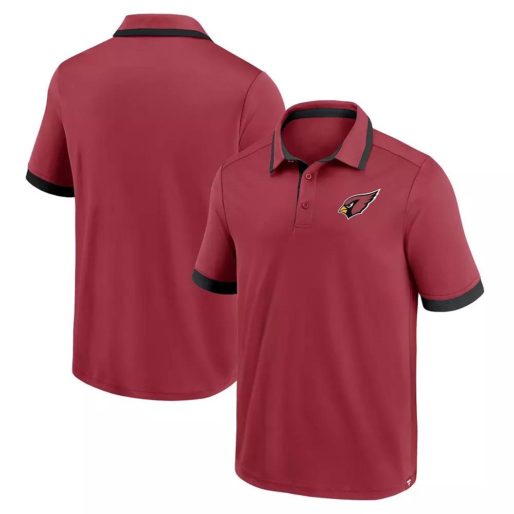 Men's Fanatics Branded Cardinal Arizona Cardinals Tipped Polo, Size: Small, Red Product Image