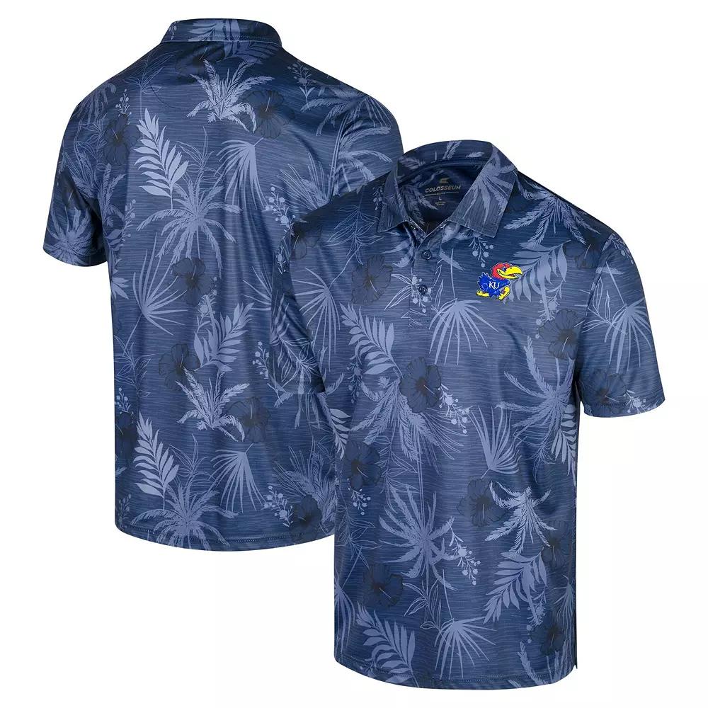 Men's Colosseum Royal Kansas Jayhawks Big & Tall Palms Polo, Size: 2XLT, Blue Product Image