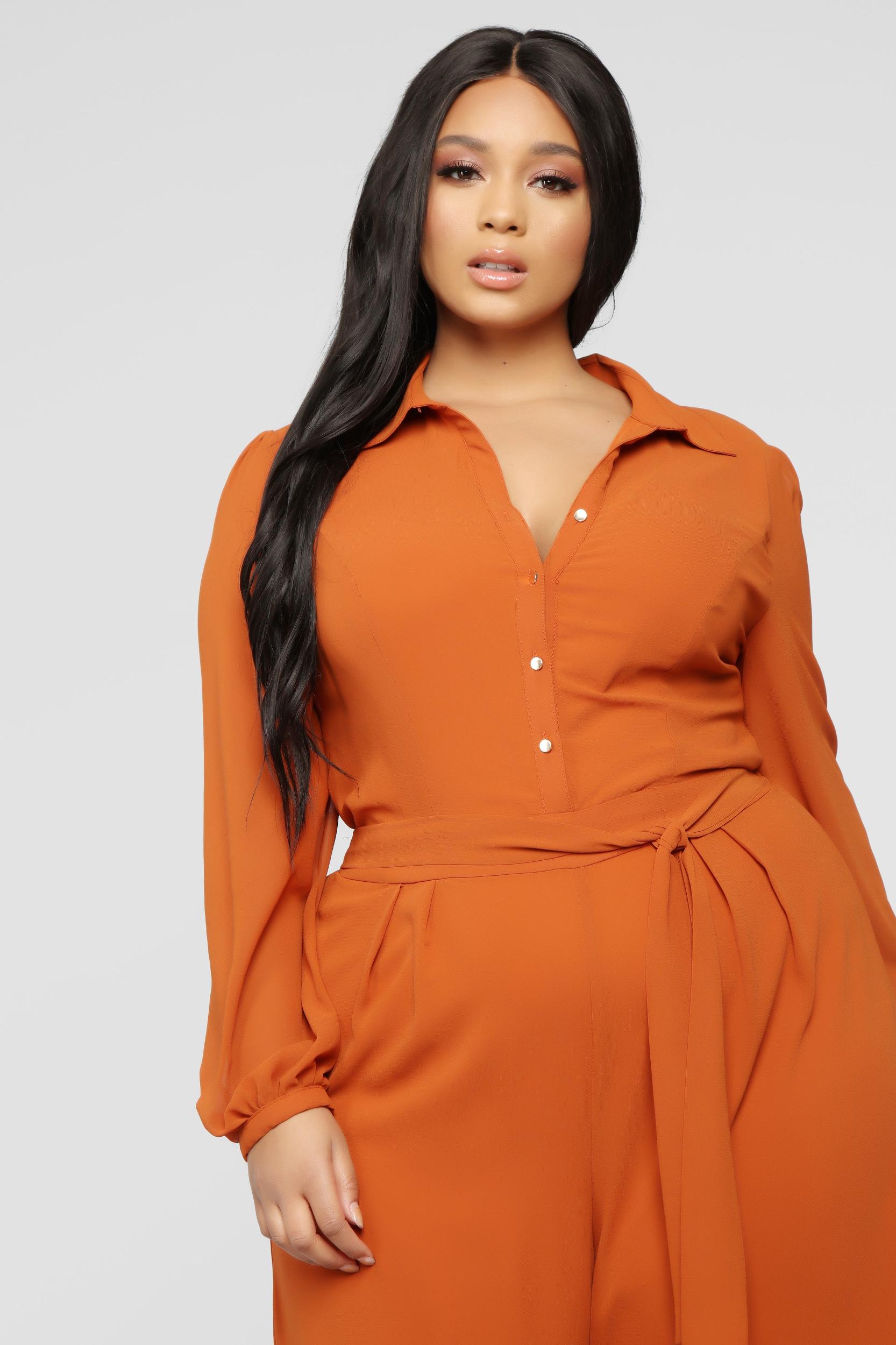Like Me Better Jumpsuit - Cognac Product Image