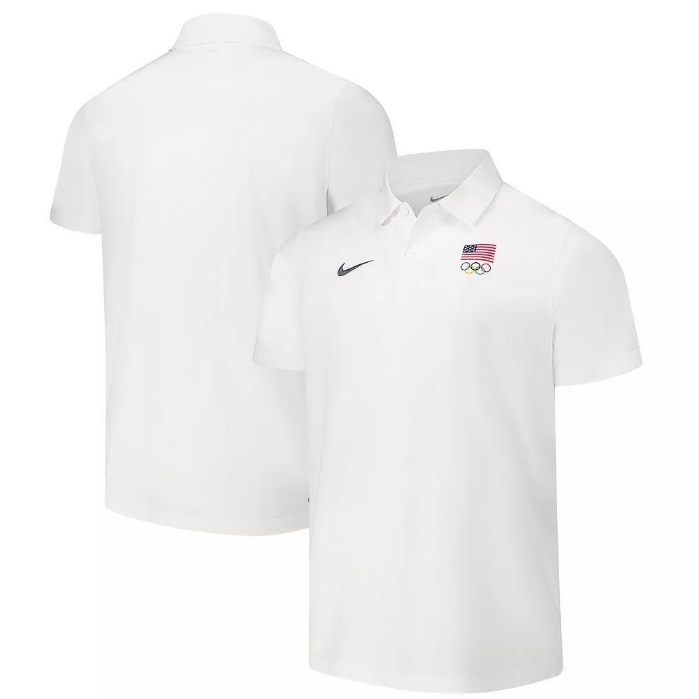 Men's Nike White Team USA Woven Performance Polo, Size: Medium, Usa White Product Image