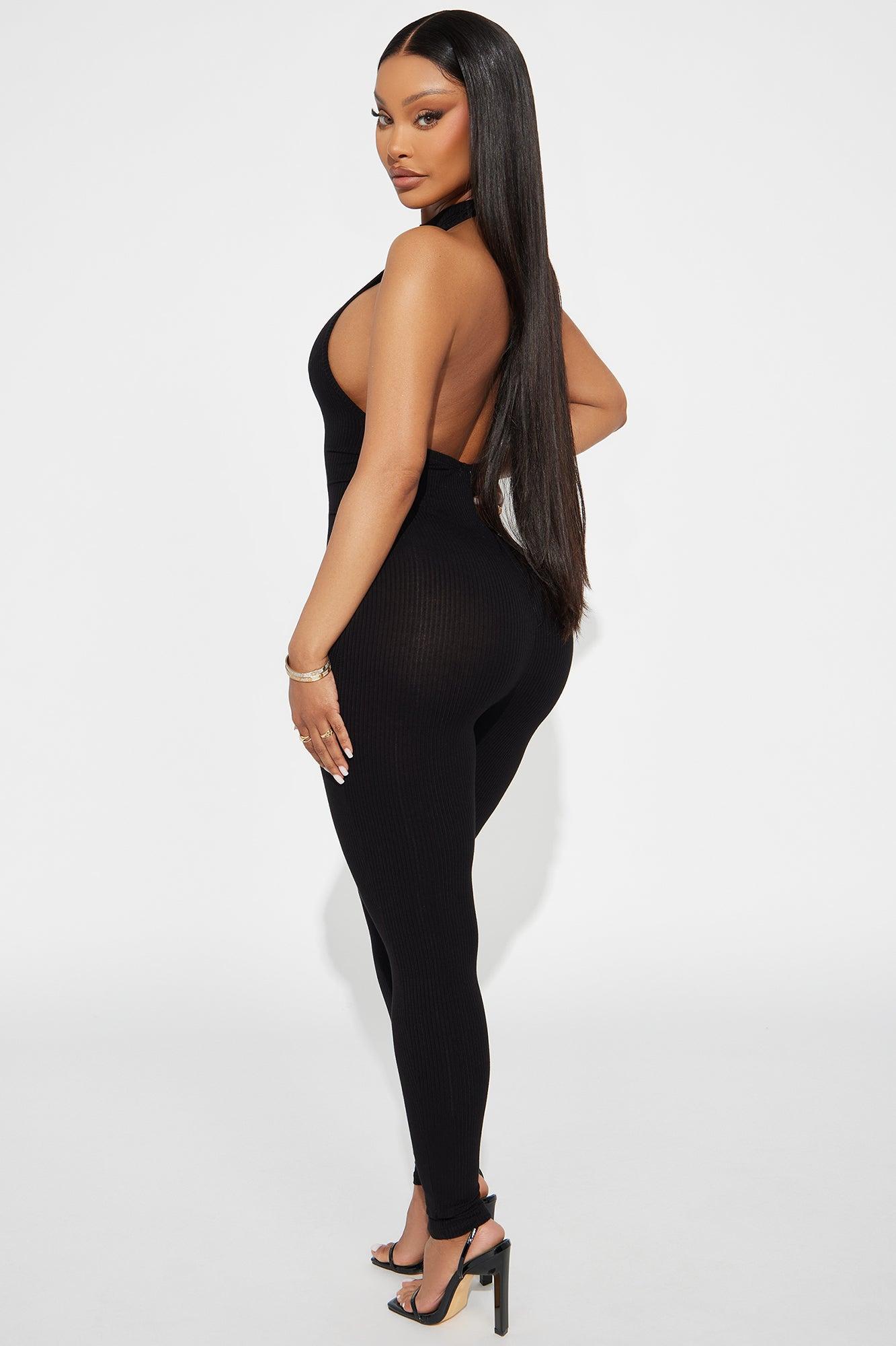 Rubi Ribbed Jumpsuit - Black Product Image