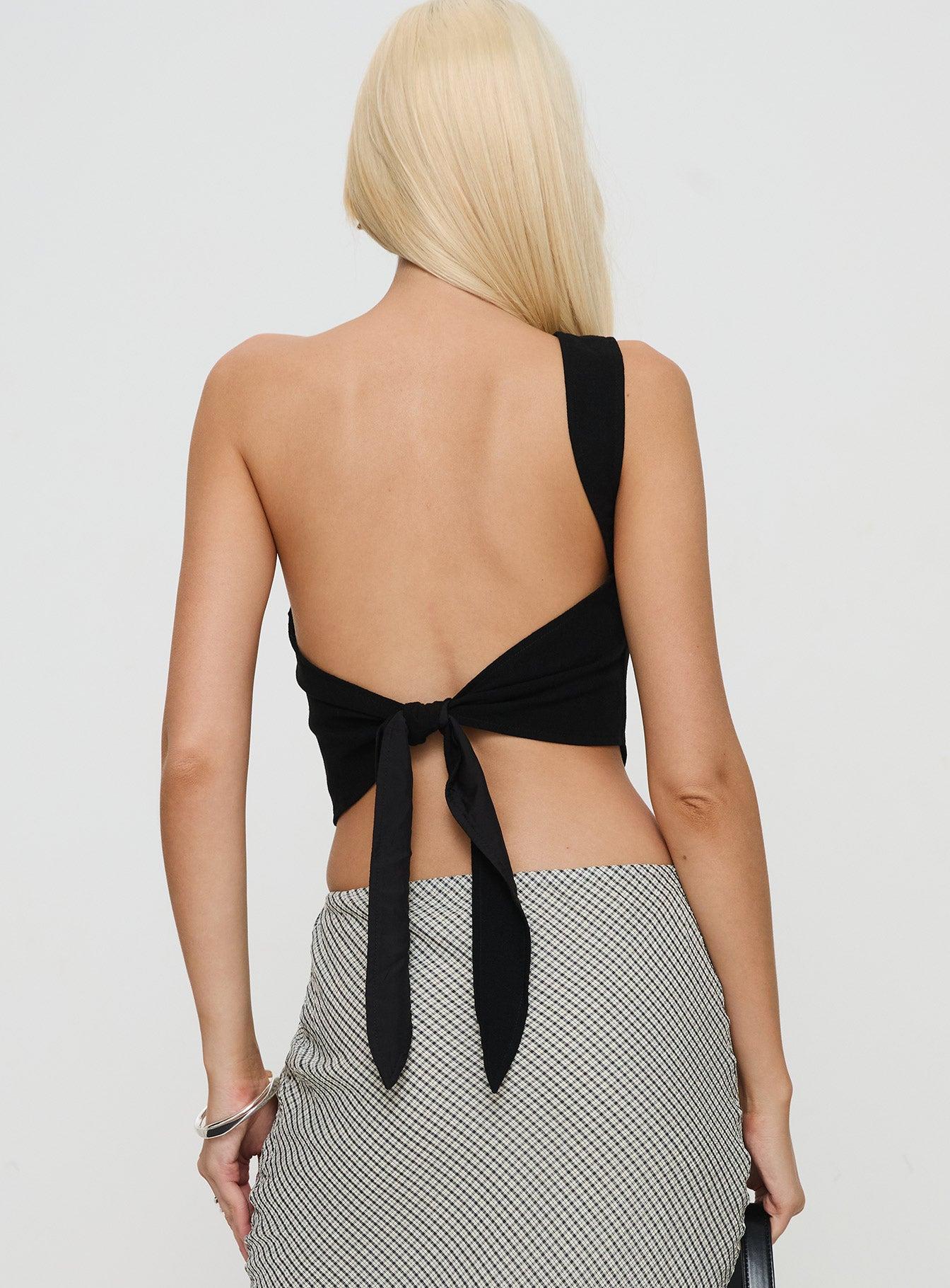 Harford One Shoulder Top Black Product Image