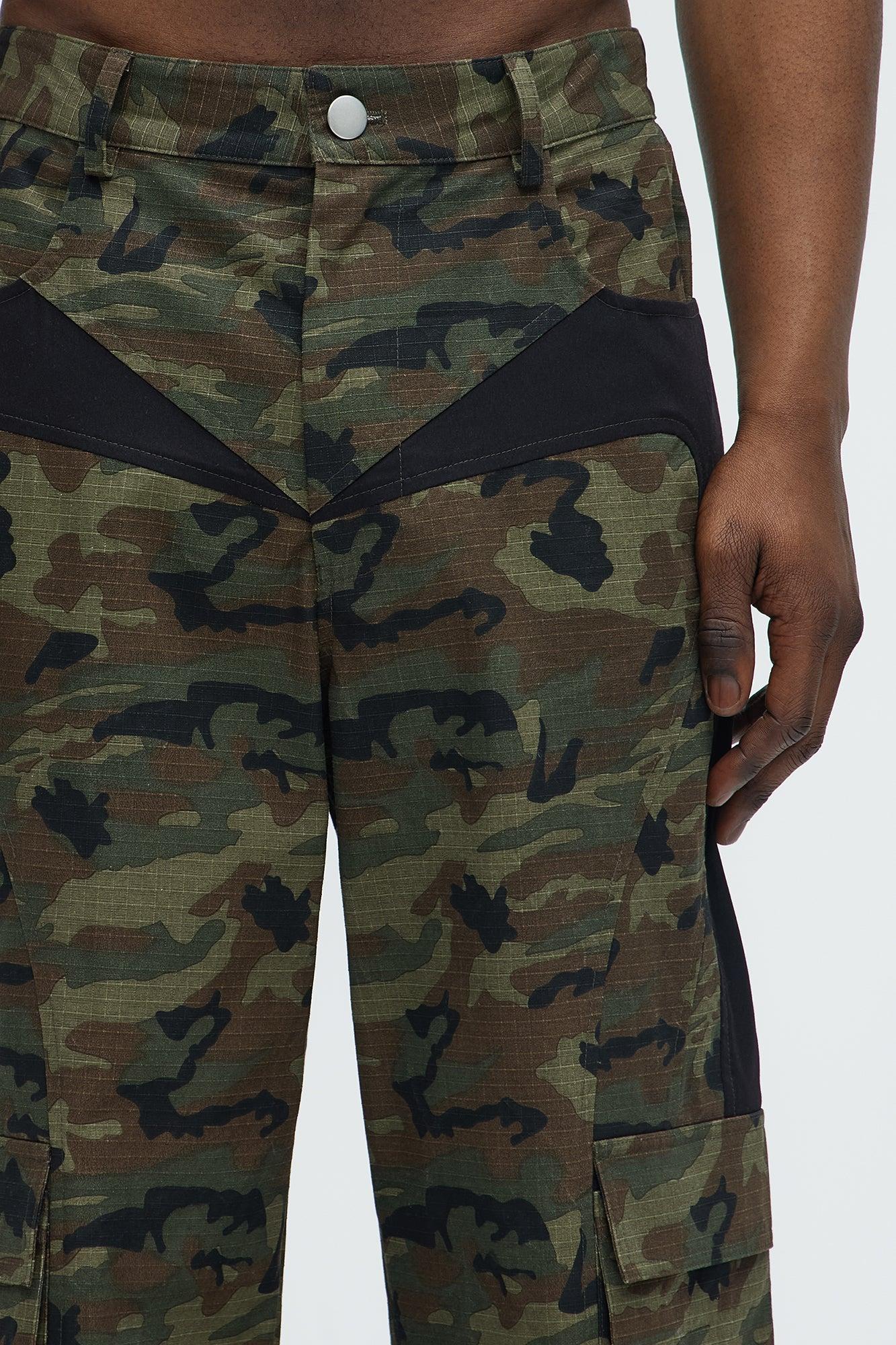 Ripstop Contrast Camo Cargo Pants - Camouflage Product Image