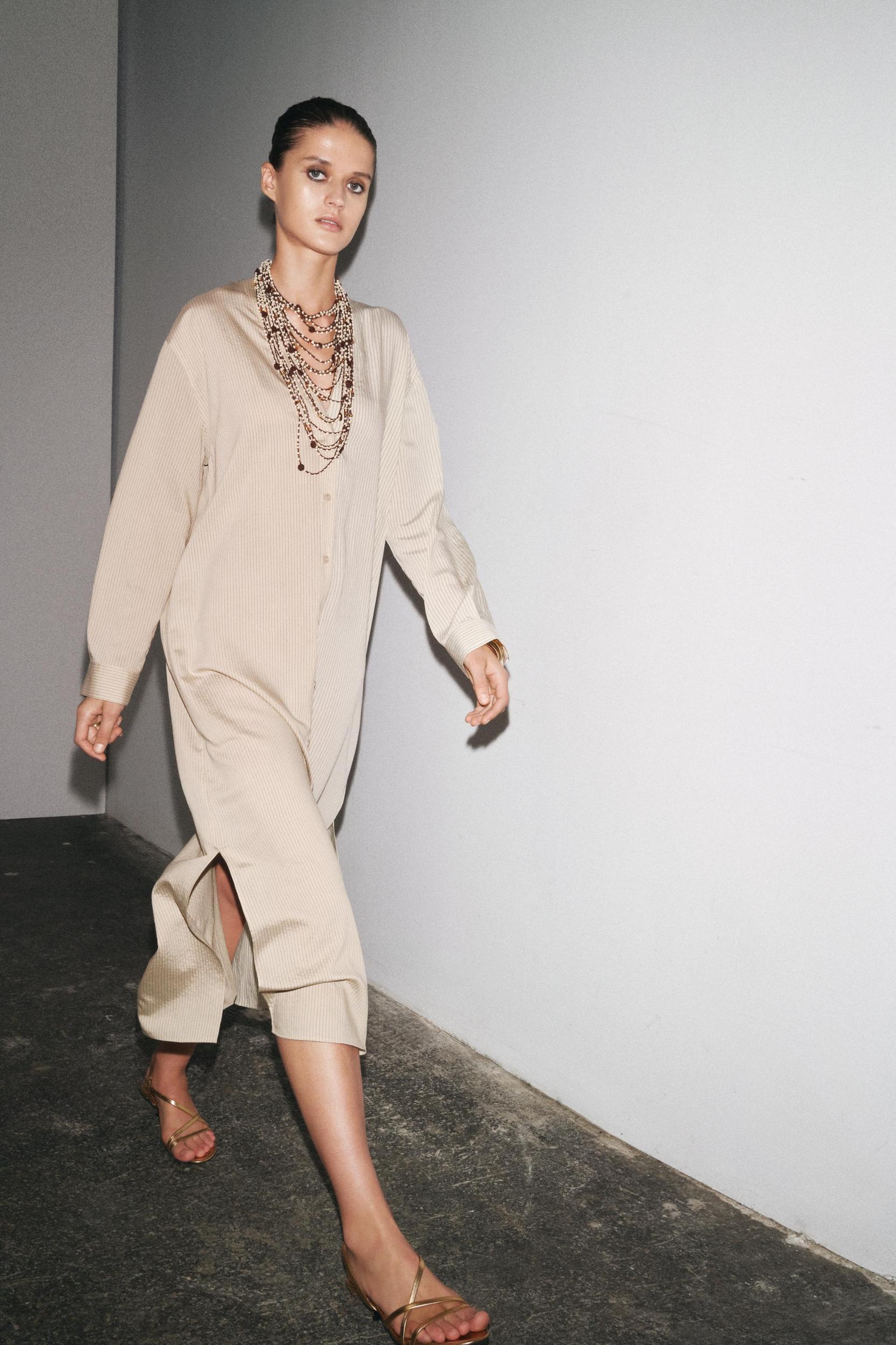 STRIPED SHIRT DRESS ZW COLLECTION Product Image