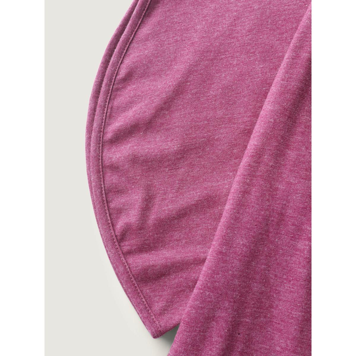 Plus Size V-Neck Plicated Detail Bat Sleeve T-Shirt Deeppurplered Women Leisure V-neck Casual T-shirts BloomChic 28/5X Product Image