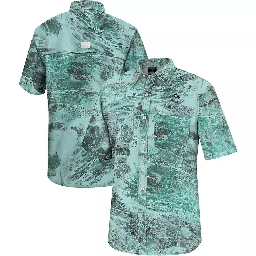 Men's Colosseum Green Notre Dame Fighting Irish Realtree Aspect Charter Full-Button Fishing Shirt,  Product Image