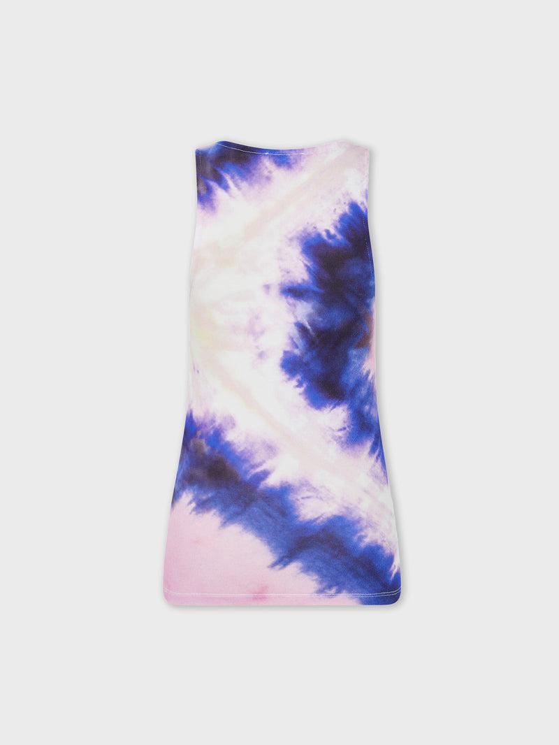 PINK TIE-DYE TANK TOP IN PRINTED JERSEY Product Image