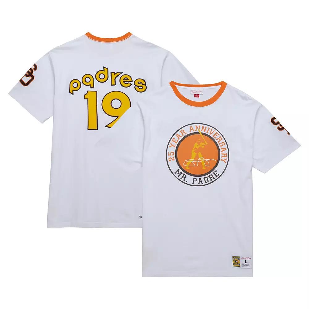 Men's Mitchell & Ness White San Diego Padres Cooperstown Collection Player Legends Ringer T-Shirt,  Product Image