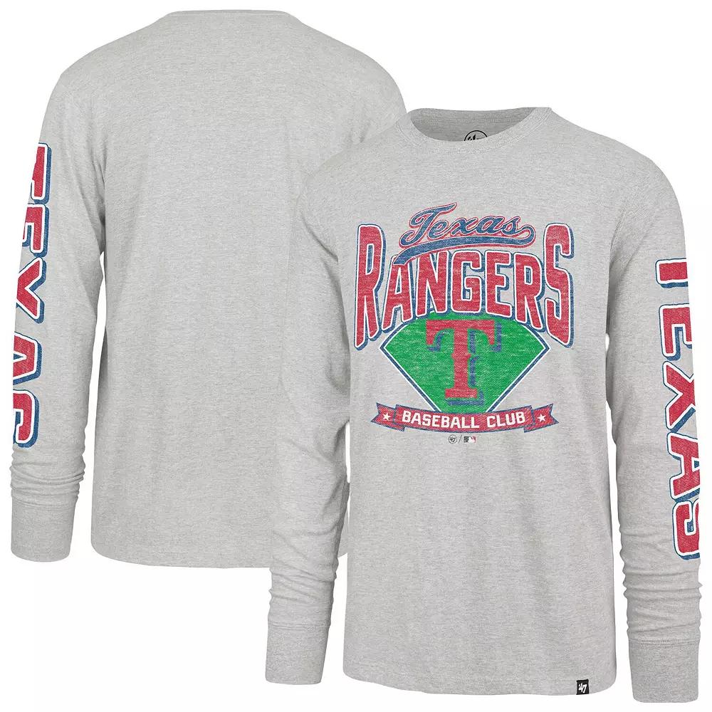 Men's '47 Gray Texas Rangers Fair Ball Franklin Long Sleeve T-Shirt,  Product Image