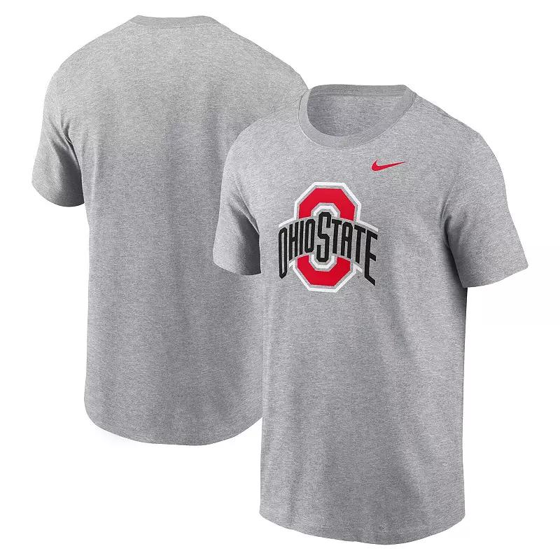 Men's Nike Heather Gray Ohio State Buckeyes Primetime Evergreen Logo T-Shirt, Size: XL, Grey Product Image