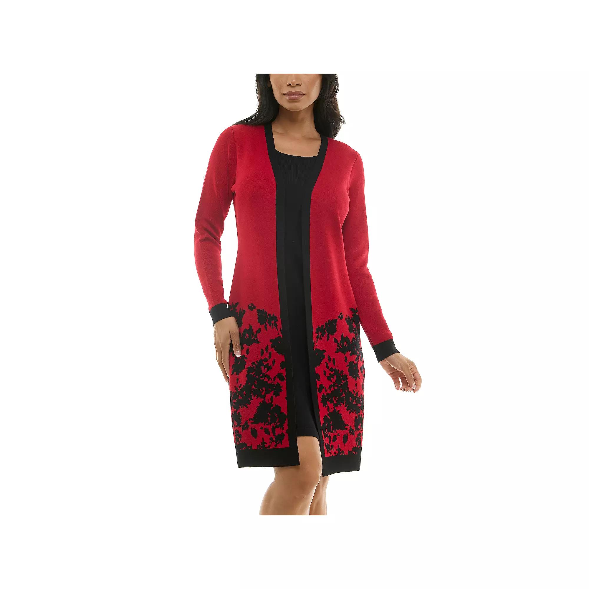 Women's Nina Leonard 2-pc. Sweater & Midi Shift Dress Set,  Product Image