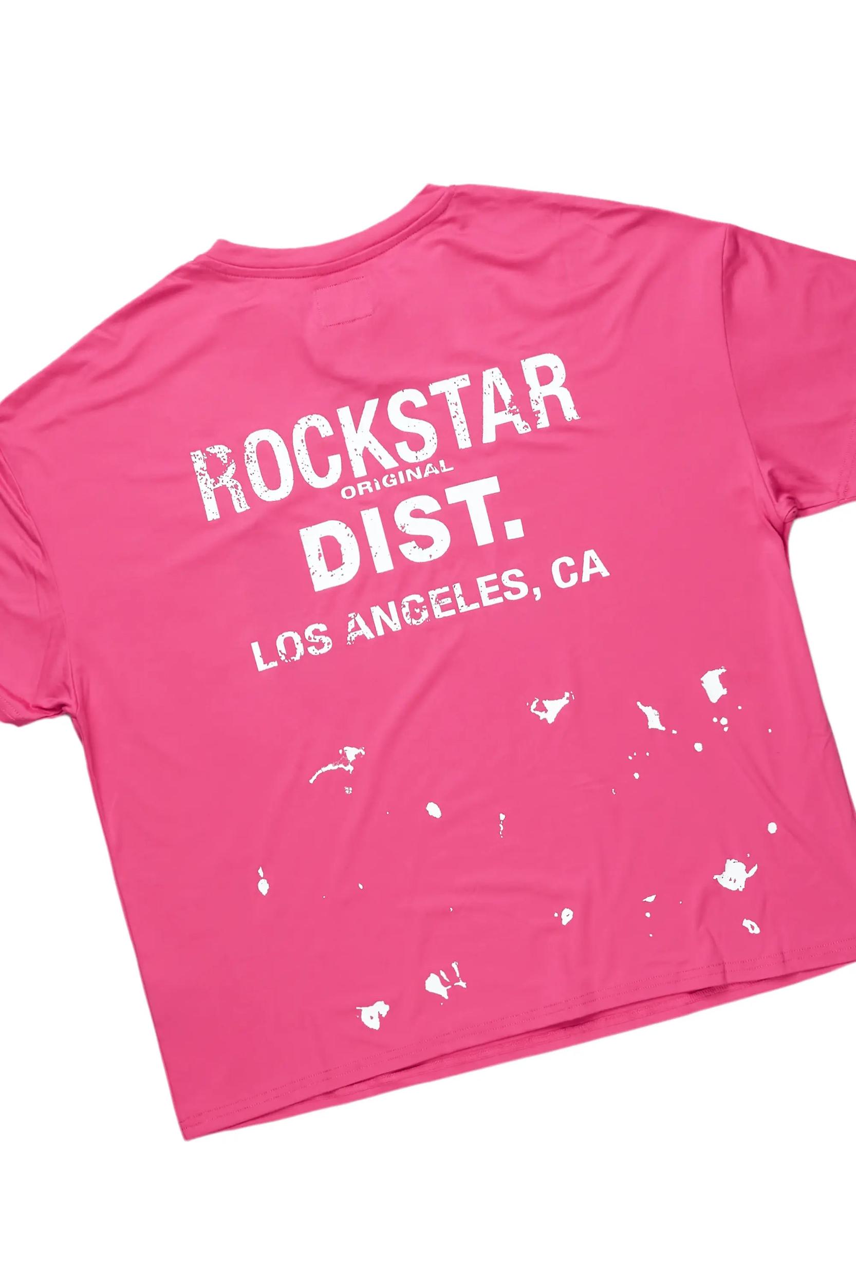 Living For It Fuchsia Bike Short Set Female Product Image