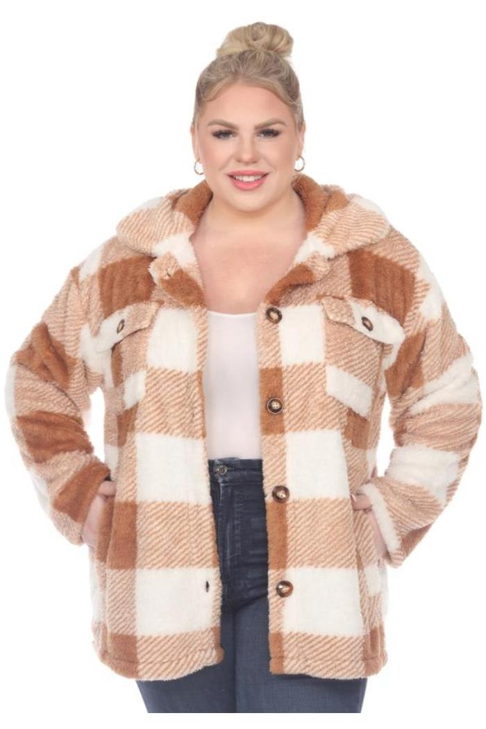 Plus Size Plaid Shacket Product Image