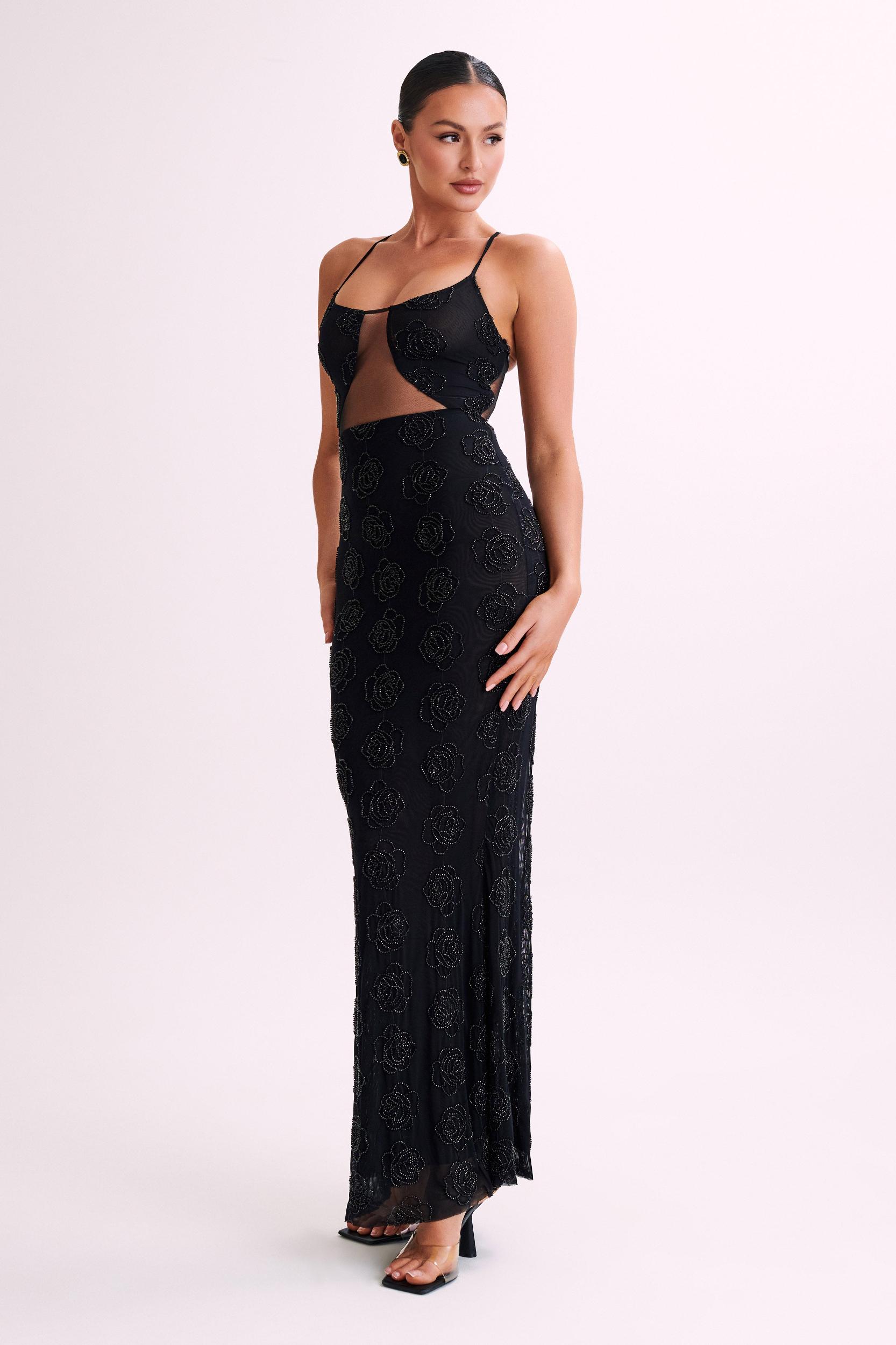Kathy Rose Beaded Maxi Dress - Black Product Image